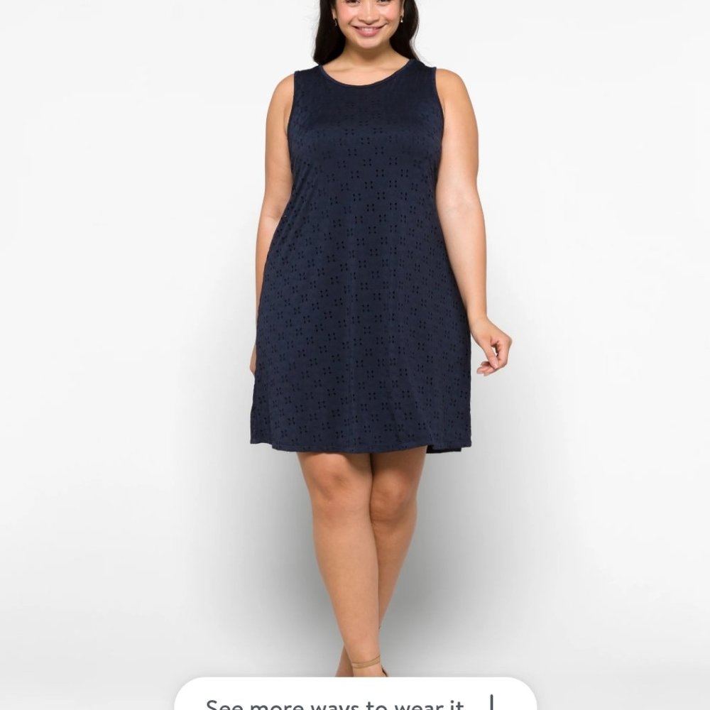 Market and spruce eyelet stretch knit dress